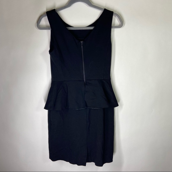 Banana Republic Size 4 Black Sleeveless Ponte Thick Stretch Knit Peplum Dress - Picture 5 of 8